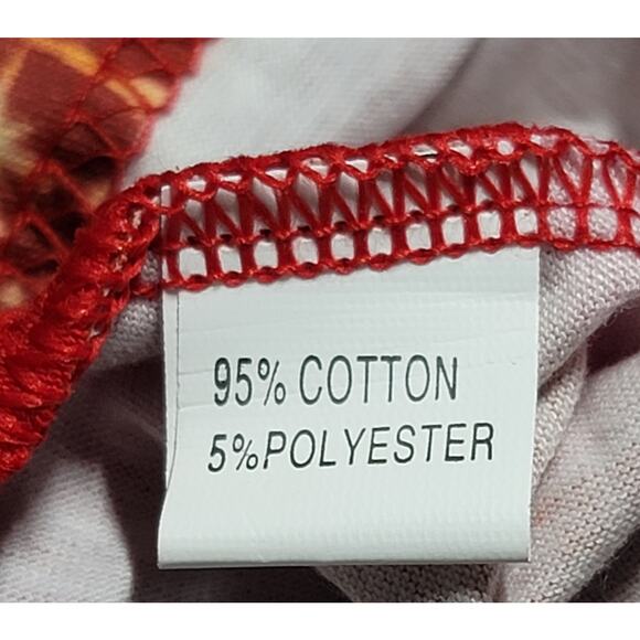 Fashion Red Christmas Tree With Stars Printed Cold Shoulder Top Large Soft Flowy - Picture 7 of 7